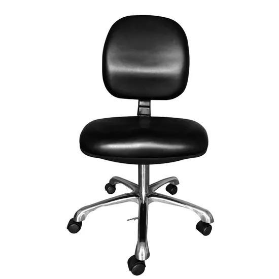 Competitive Price Foot Ring Round Steel ESD PU Leather Chair for Lab
