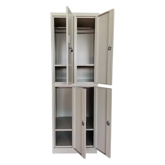 Steel 4 Doors Clothing Employee Locker with Shelf/Hanging Rod 