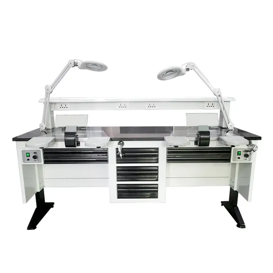 Dental Laboratory Equipment Double Technicians Work Station Integrated Table Workbench 
