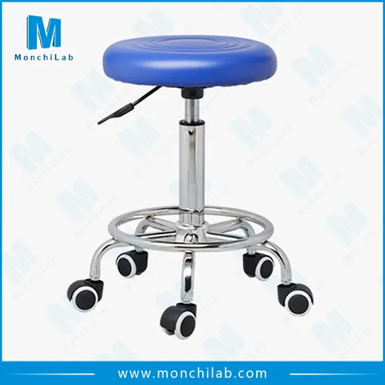 Adjustable Five Wheels Lab Stool 