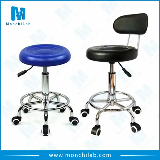 Adjustable PU Lab Stool with Footring 