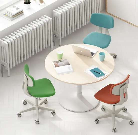 Lab Furniture Fabric Leather Bar Stool Reclining Dental Stool ESD Laboratory Chair with Footring 