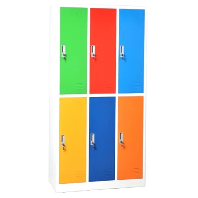 Metal Locker Steel Compact 6 Door Wardrobe Employee Storage Clothes Shoes Changing Locker 